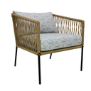 Tequila sillón metal negro cuerda beige cojinería loneta antidecoloración // Exterior techado