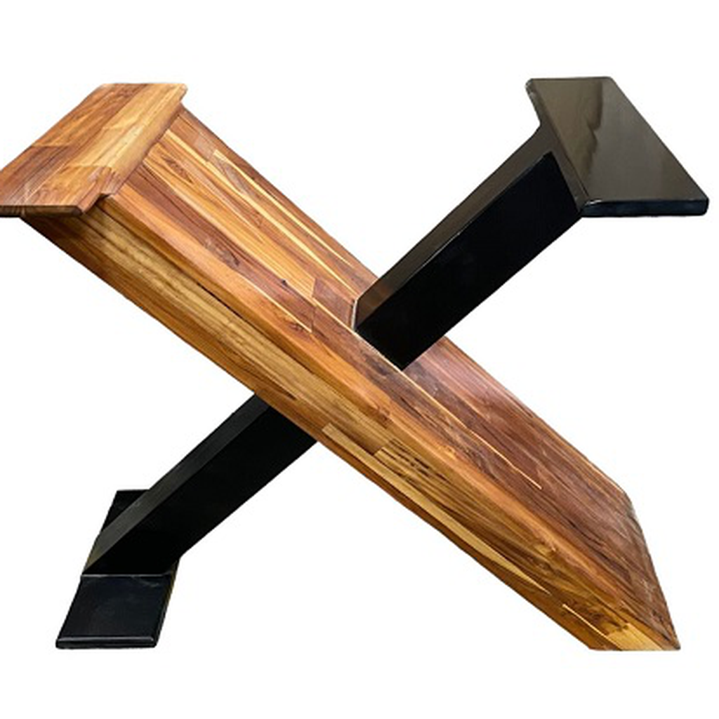 Cross base de mesa para comedor de teca // Outlet