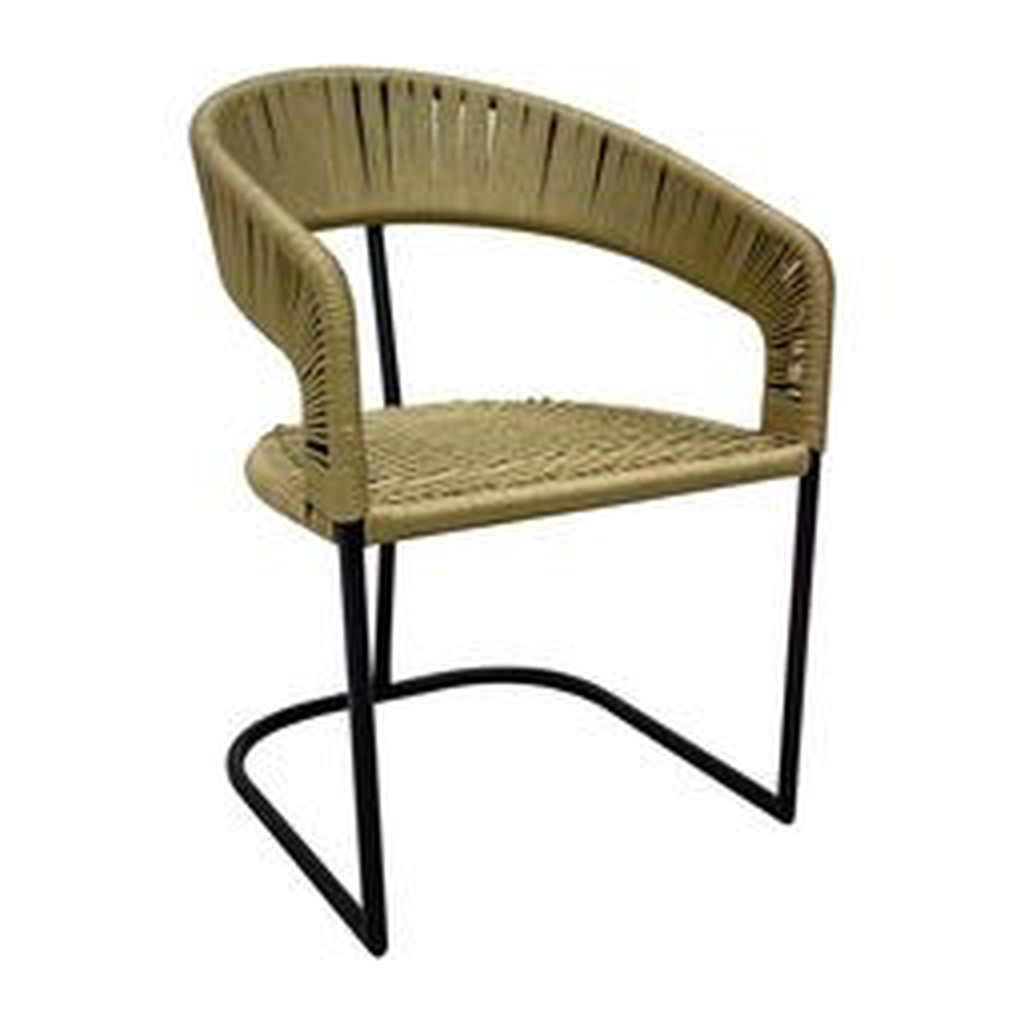 Atotonilco silla metal negro cuerda beige // Outlet