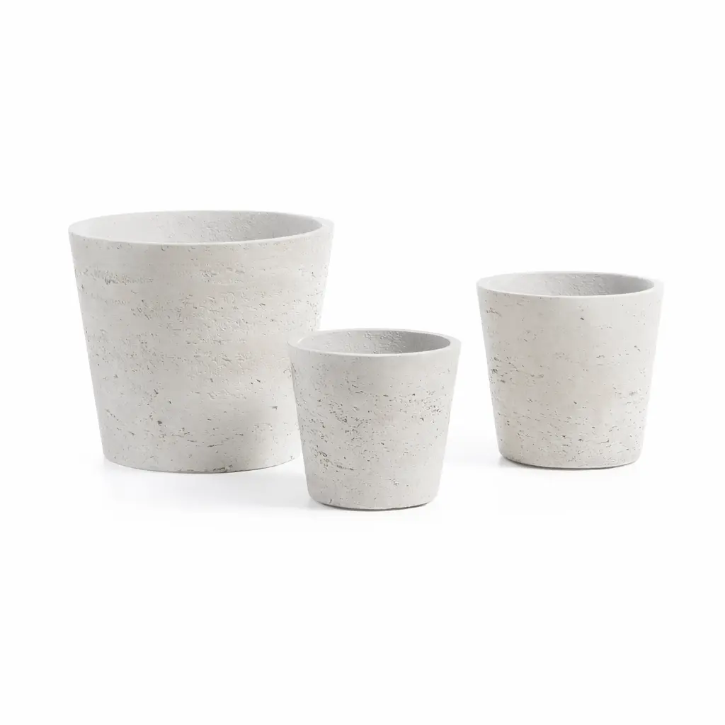 Low set de 3 maceteros gris // Outlet