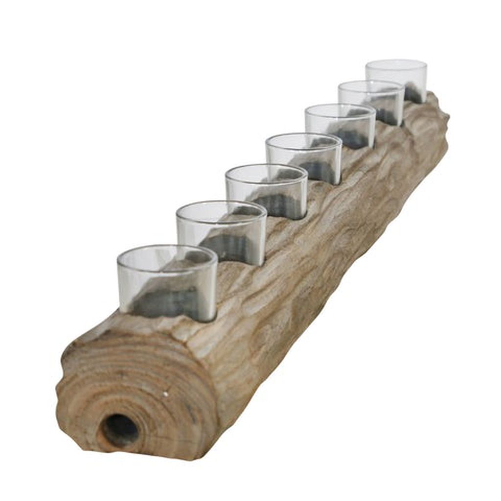 Madera candelabro 7 tazas // MP