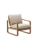 Sacaleta sillon base madera cuerda textilene beige cojinería tela loneta // Exterior 100 %.