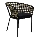 Tepoztlán silla metal negro cojín tela // Exterior techado