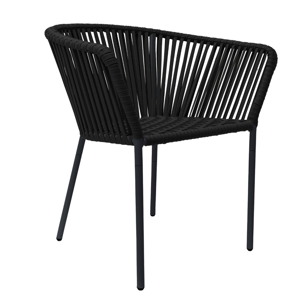 Regia silla metal negro cuerda negra