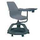 Pupitre mesa banco giratorio con ruedas color gris