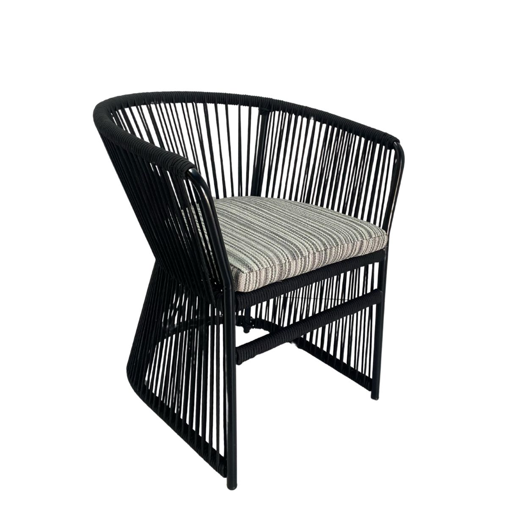 Chantepec silla aluminio negra cojinería loneta exterior // Pedido especial