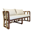 Majahuitas love seat de madera de parota cojinería curri