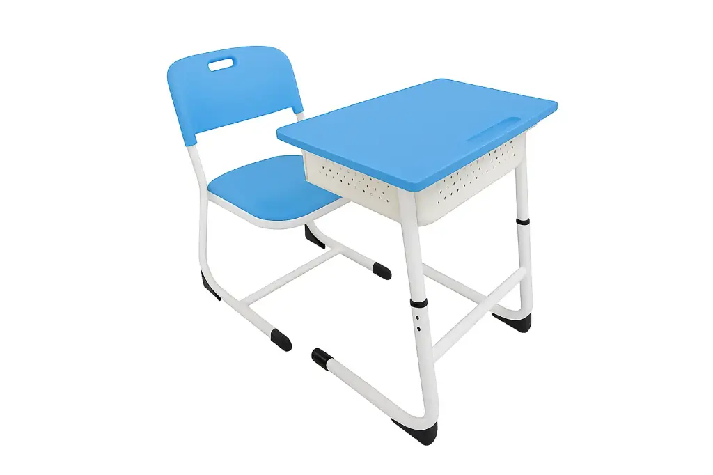 Escritorio + Silla Junior ajustable azul pastel