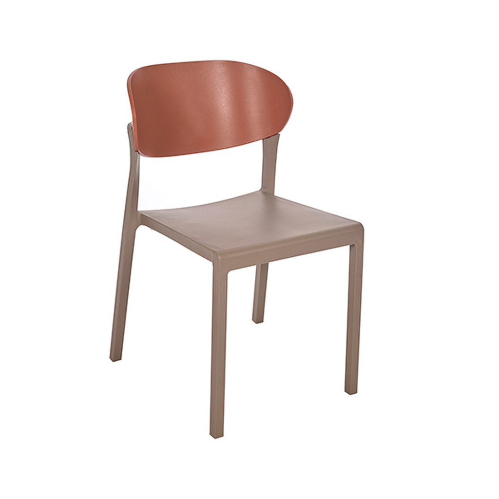 Stare silla taupe con terracota // MP