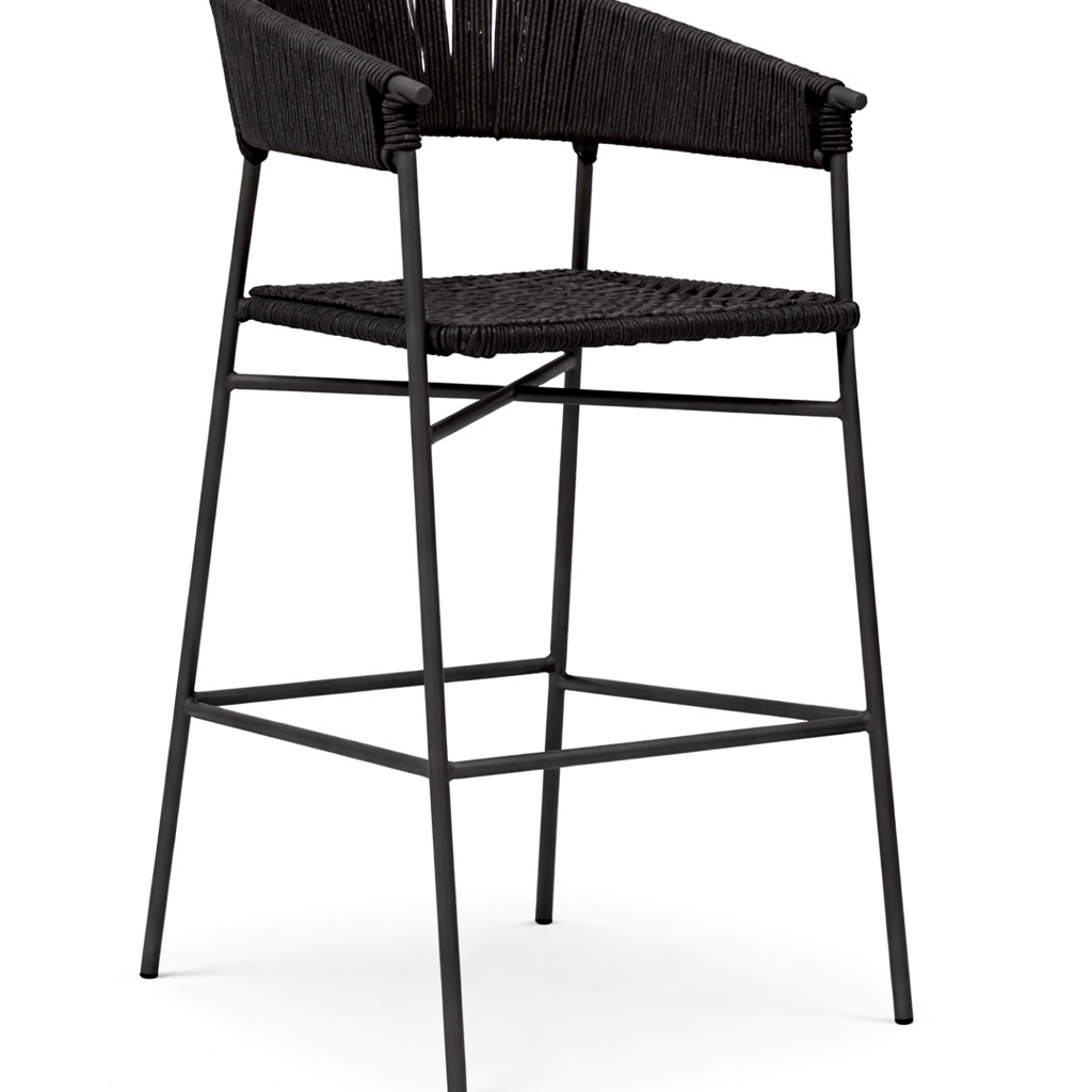 Zamora banco metal negro cuerda nylon negra // Exterior techado