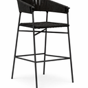 Zamora banco metal negro cuerda nylon negra // Exterior techado