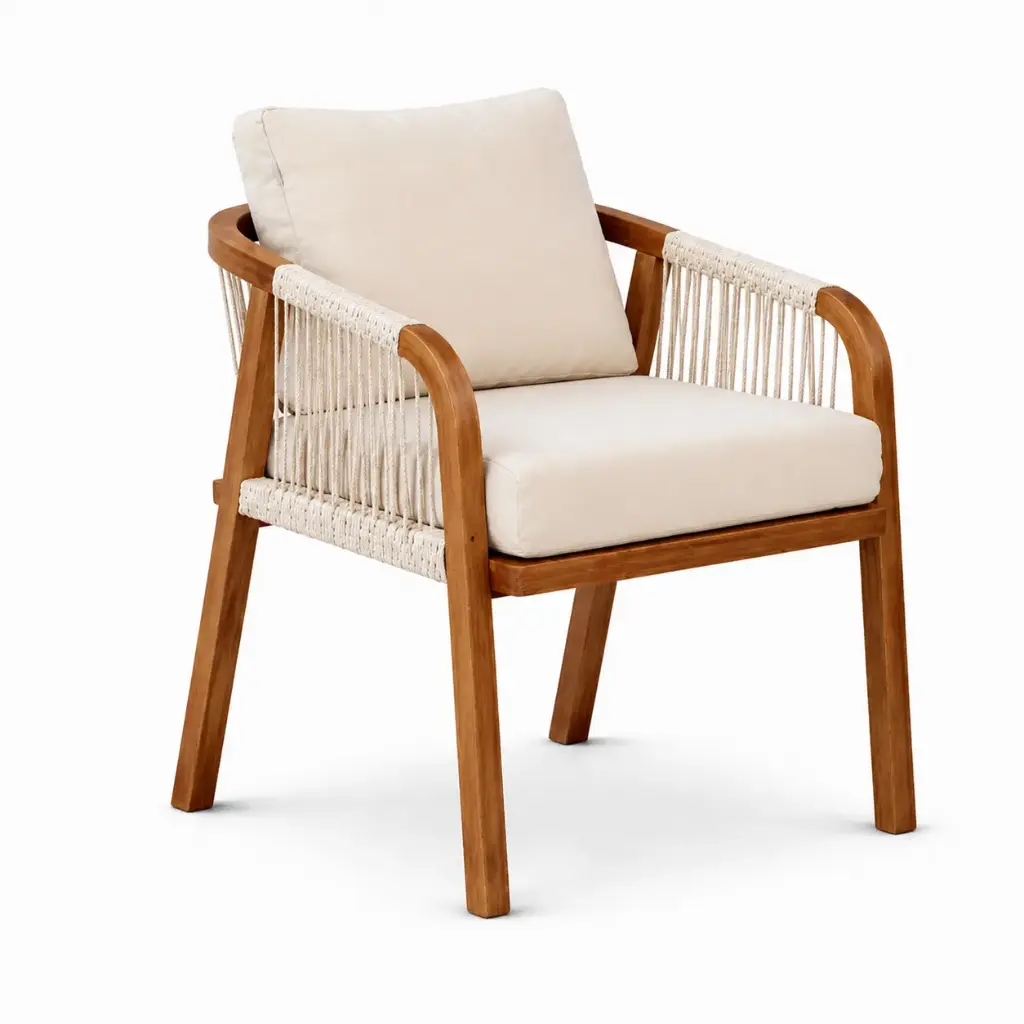 Pichilingue silla madera, cuerda de palma y loneta // Exterior 100%