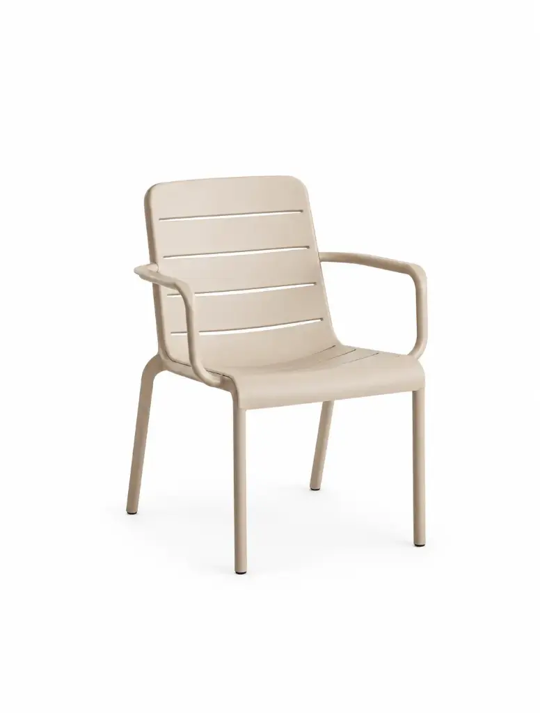 Niza silla con brazos beige  // Exterior 100%