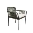 Merida silla acero galvanizado negro cuerda textilene color verde militar sin cojin // Exterior 100 %