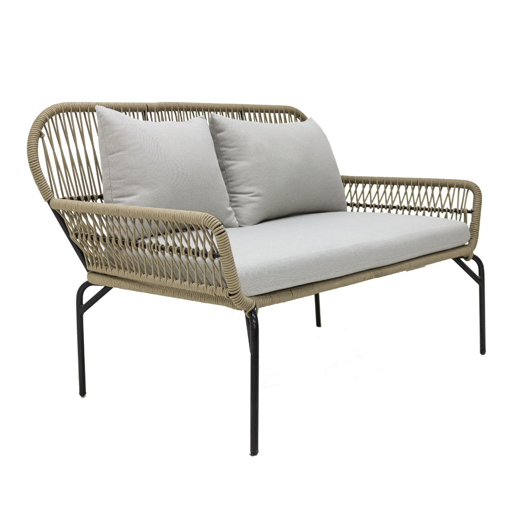 Zapotlán love seat metal negro con tela loneta // Exterior techado