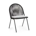 Stad silla metal negro cuerda y loneta antidecoloración // Exterior techado 