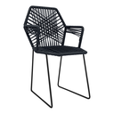 Acapulco silla original acero galvanizado negro textilene negro // Exterior 100% 