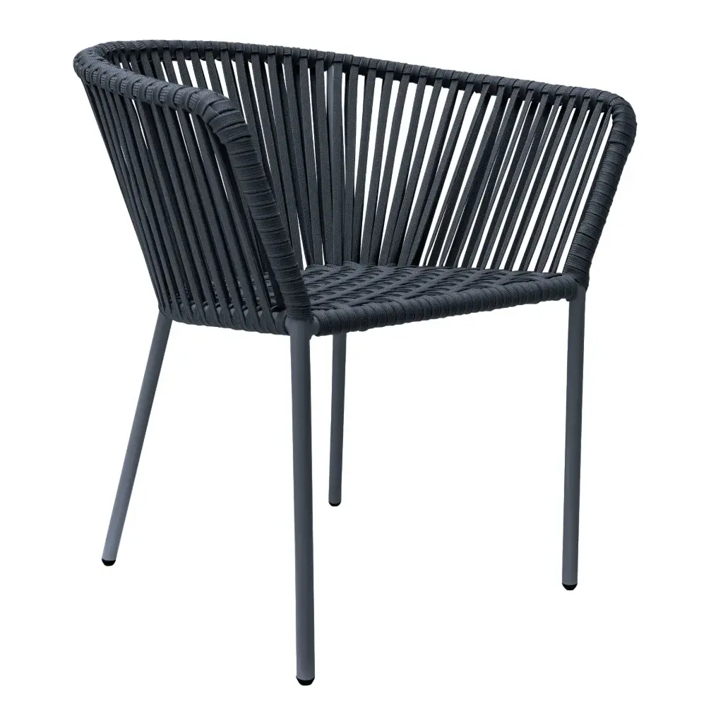  Jalisco silla estructura en aluminio cuerda textilene negra // Exterior 100% 
