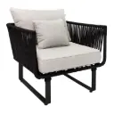 Vallarta sillon acero galvanizado negro cuerda textilene negra tela loneta // Exterior 100% 