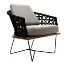 Yelapa sillón acero galvanizado negro textilene negro  tela loneta // Exterior 100% 