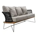 Yelapa sofa acero galvanizado negro textilene negro cojines tela loneta PEDIDO ESPECIAL 10 pzas minimo // Exterior 100%