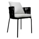 Veracruz silla acero galvanizado negro cuerda textilene negra cojineria tela loneta // Exterior 100% 