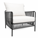 Chetumal sillón metal negro cuerda gris cojinería // Exterior techado