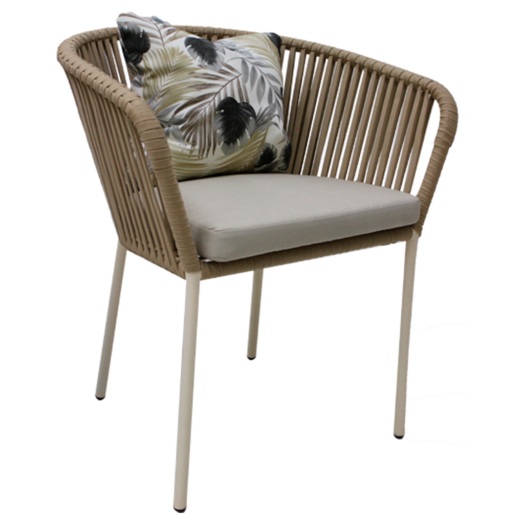 Jalisco silla metal beige + cojín jungle