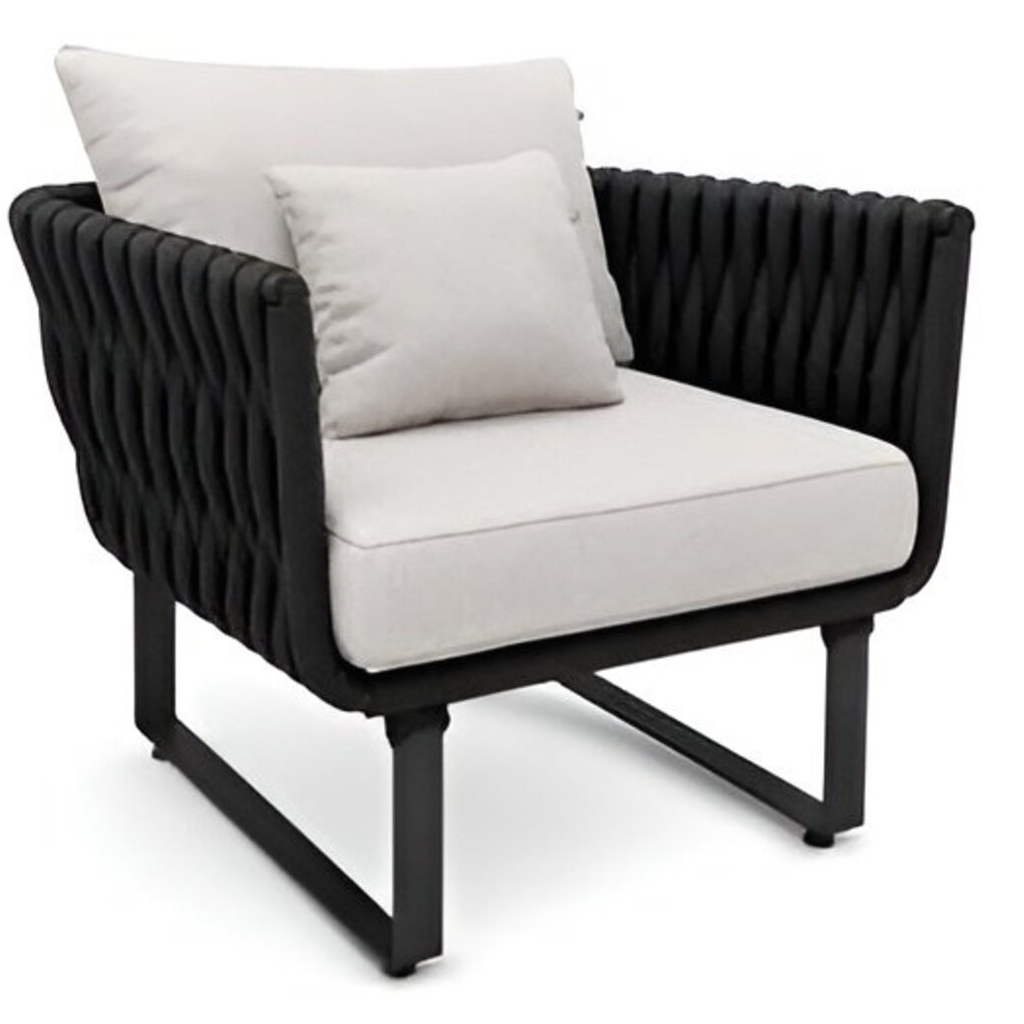 Vallarta sillón tejido cuerda gruesa cojinería en tela loneta PEDIDOS ESPECIALES // Exterior 100 %