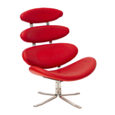 Corona lounge rojo con taburete // Outlet