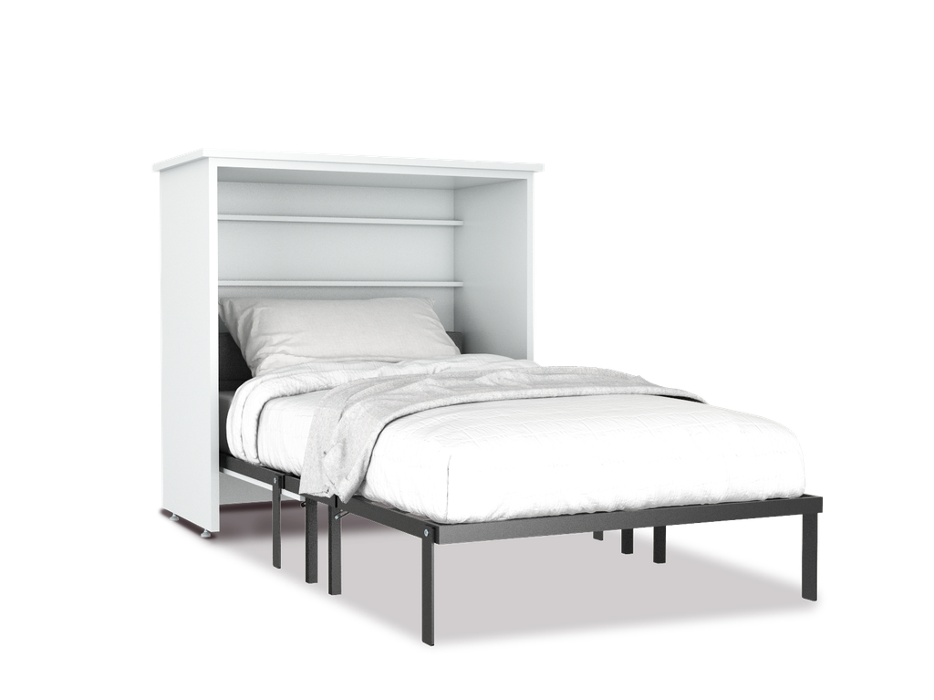 Neruti cama abatible individual con laminado de madera color titanio // MS