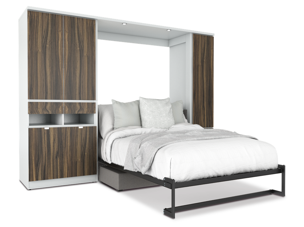 Todden conjunto de cama abatible,clóset,sofá y mesa matrimonial laminado de madera color tzalam // MS