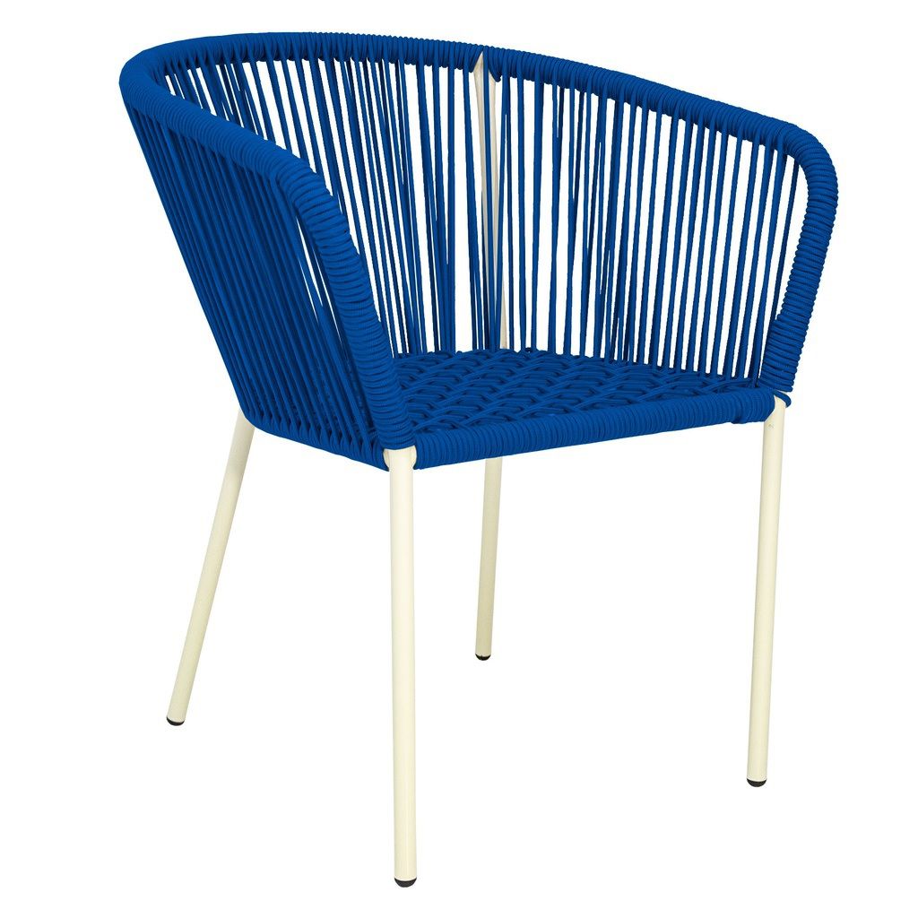 Ameca silla estructura beige cuerda azul