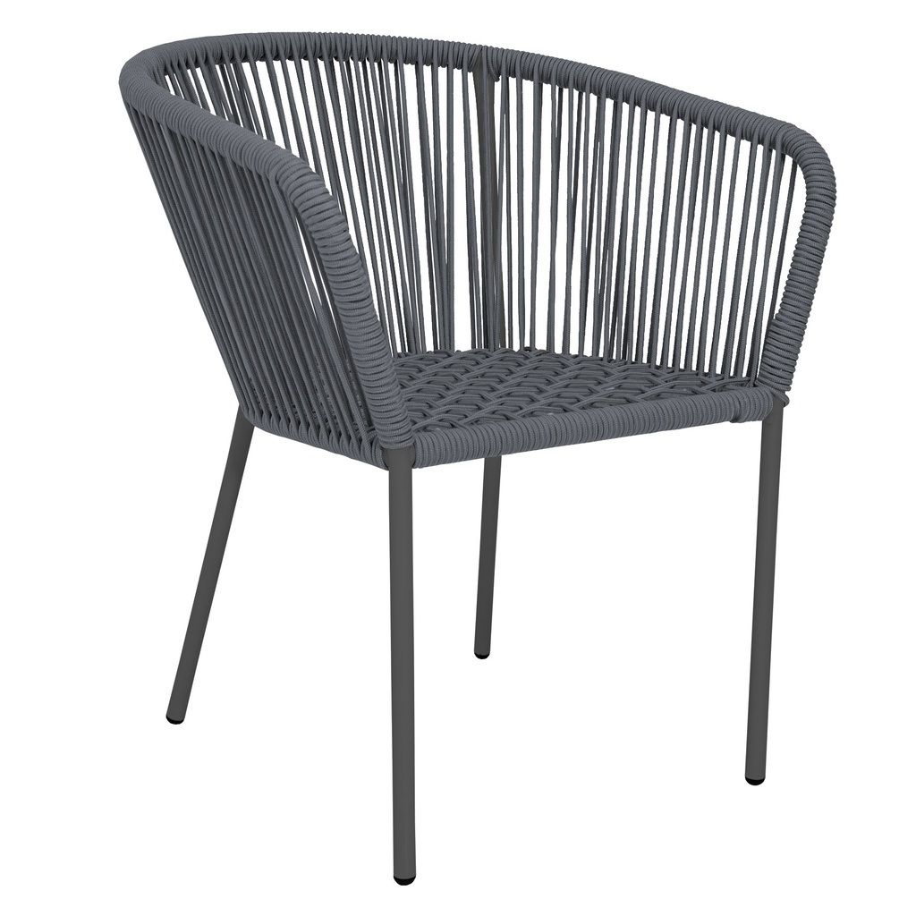 Ameca silla estructura grafito cuerda gris