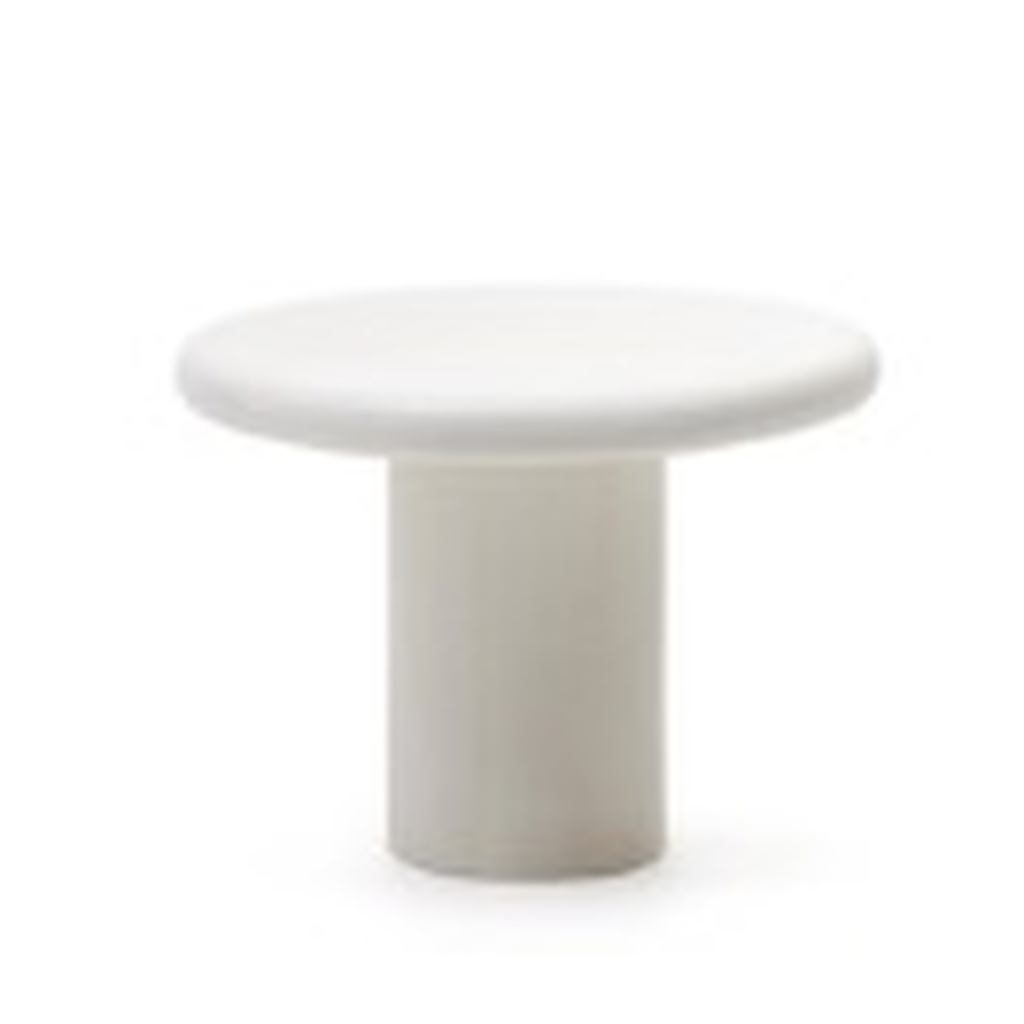 Mesa redonda Addaia de cemento blanco Ø90 cm