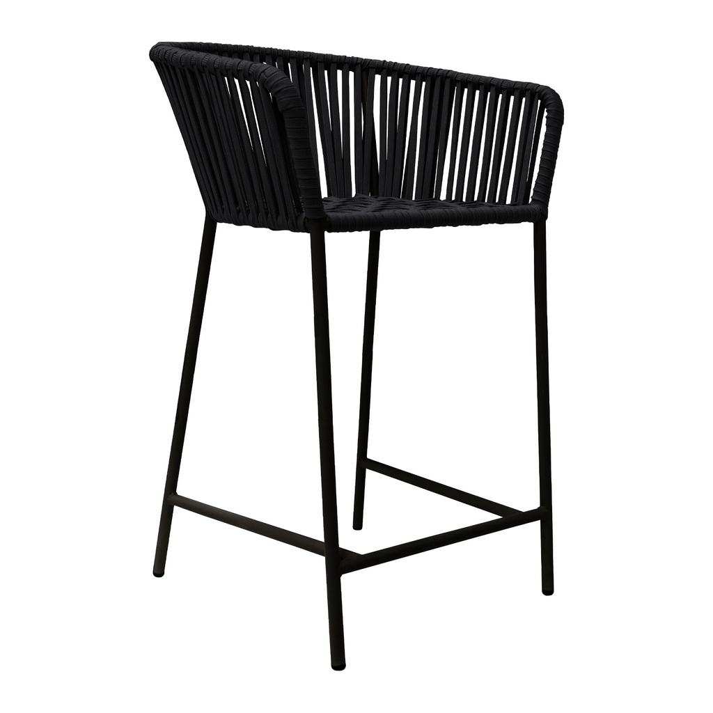 Jalisco banco metal negro cuerda negra exterior techado