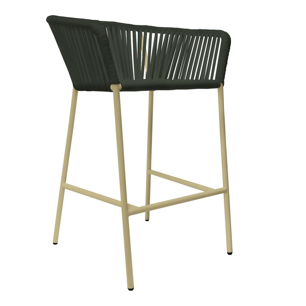 Jalisco banco metal beige cuerda verde militar // Exterior techado