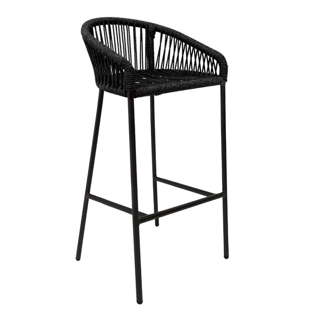 Tequila banco metal negro cuerda negra // Exterior techado