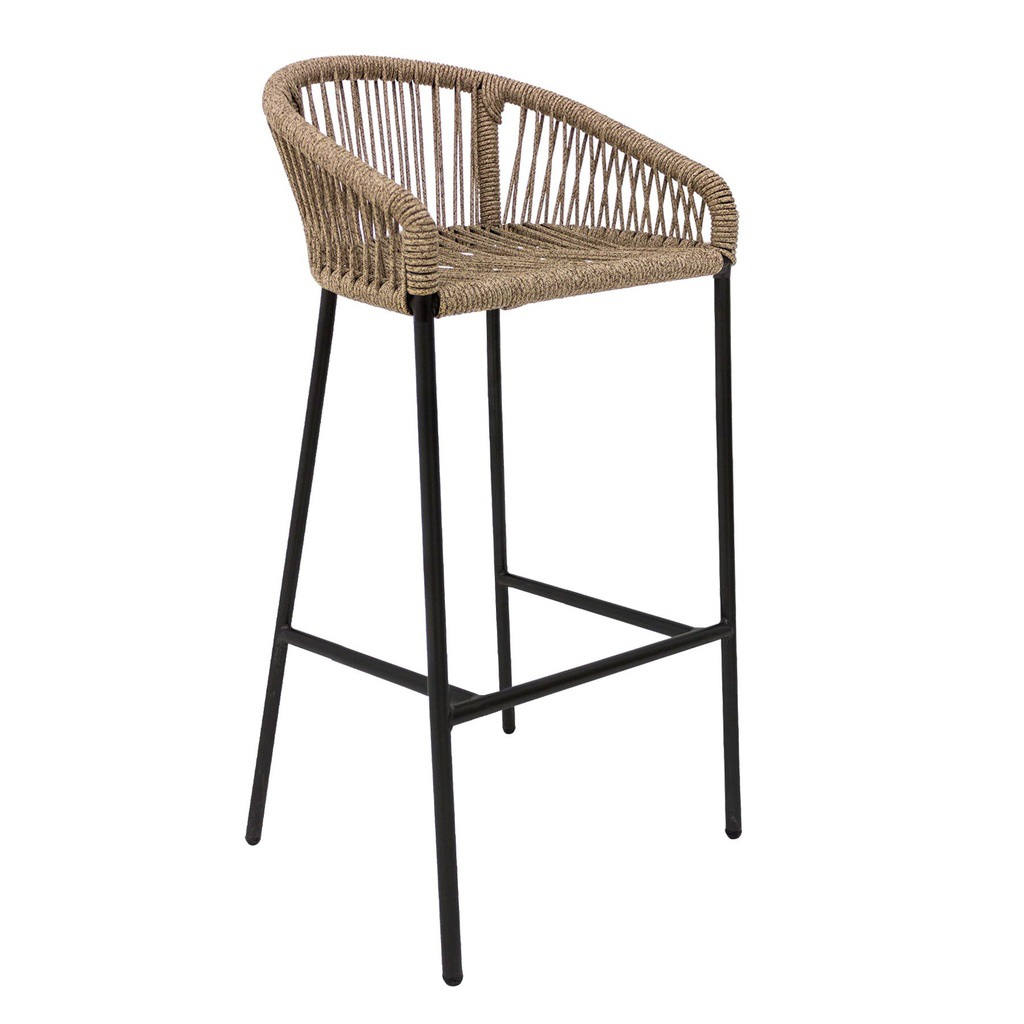 Tequila banco counter metal negro cuerda beige jaspeado // Exterior techado