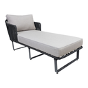 Vallarta camastro metal negro cuerda gris tela loneta // Exterior techado