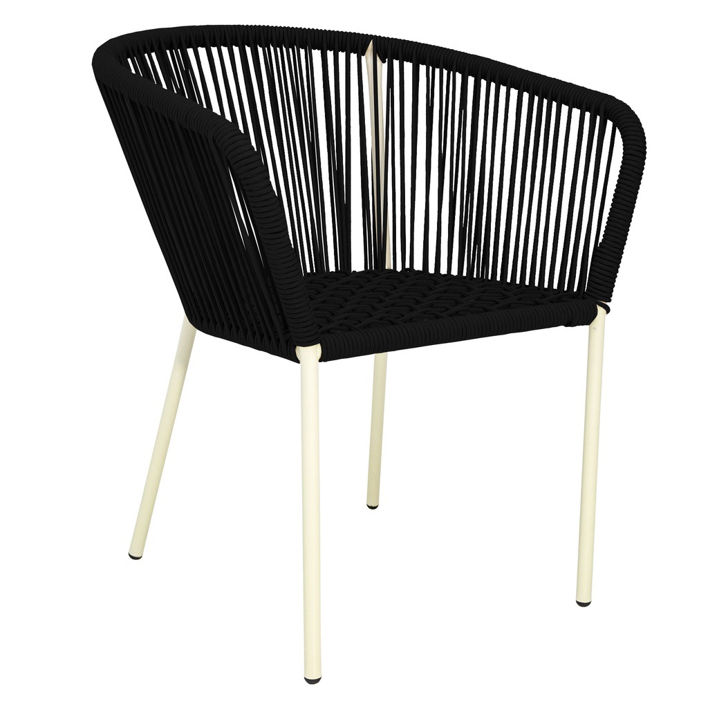 Ameca silla estructura beige cuerda negra // Exterior techado