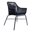 Cozumel silla metal negro cuerda negra con cojín PEDIDO ESPECIAL 20 PZAS MIN.. // Exterior techado