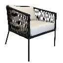 Tequila sillón metal negro cuerda negra cojinería curri // Pedido especial