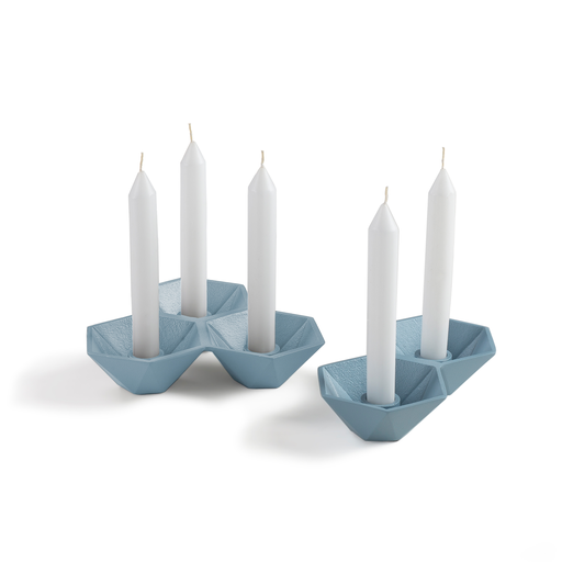 [AA1214R27] Talks portavelas metal azul claro set 2 // Outlet