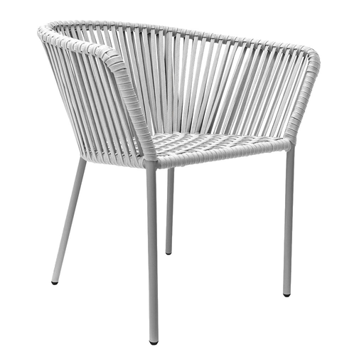 [55339SI] Jalisco silla metal gris cuerda blanca // Exterior techado