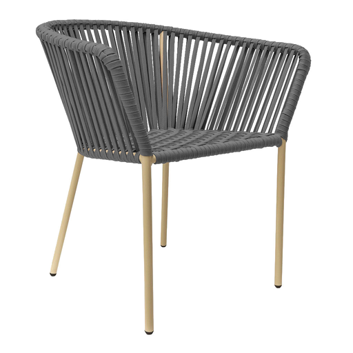 [55344SI] Jalisco silla metal beige cuerda gris