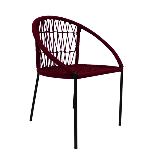 [60144SI] San Juan silla metal negro y cuerda // Exterior techado