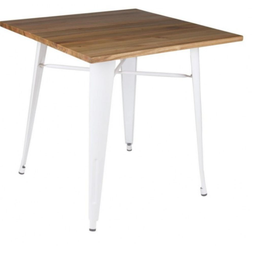 [59436ME] Folix mesa de comedor base blanca y madera // MP