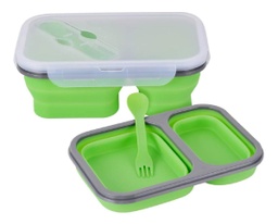 [T1045] Lunch Box Plegable Meimia 2 Compartimentos Verde // MP