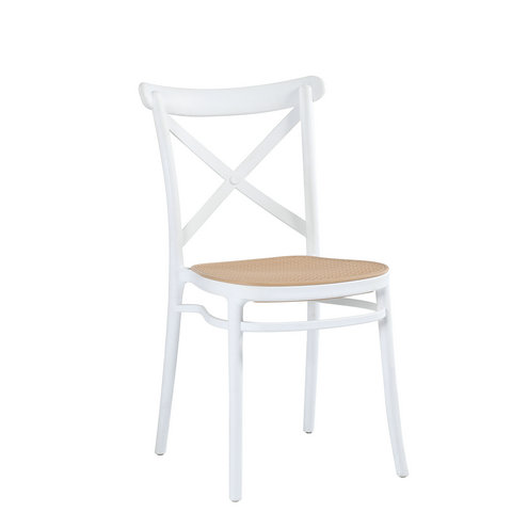 [59434SI] Cross back silla de exterior blanca // Outlet